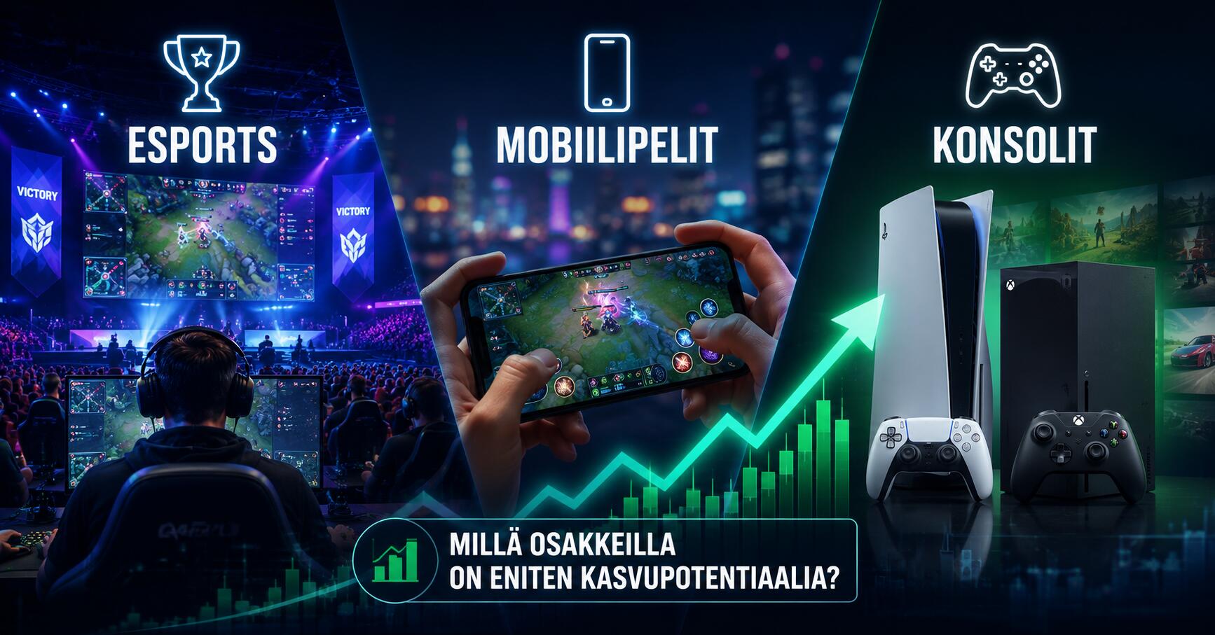 Esports, mobiilipelit ja konsolit: Millä osakkeilla on eniten kasvupotentiaalia?